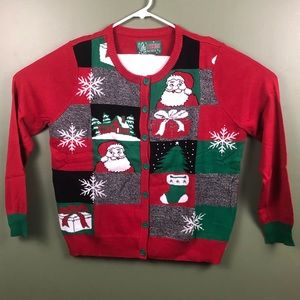 Ugly Christmas Sweater Patchwork Cardigan